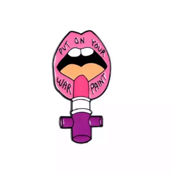 Jewelry - Lipstick War Paint pin NEW